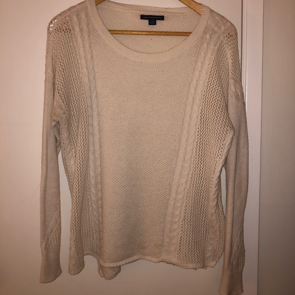 White Loose Knit Cable Detail Sweater 🧡2/15$🧡